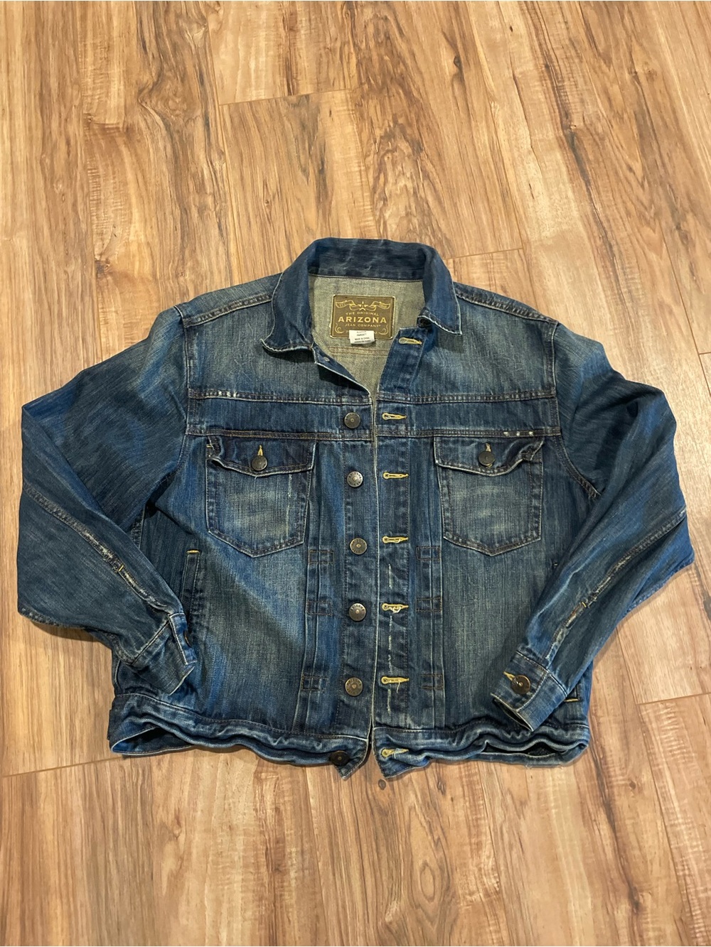 Arizona Jean Company Blue Denim Jacket with Brown Label